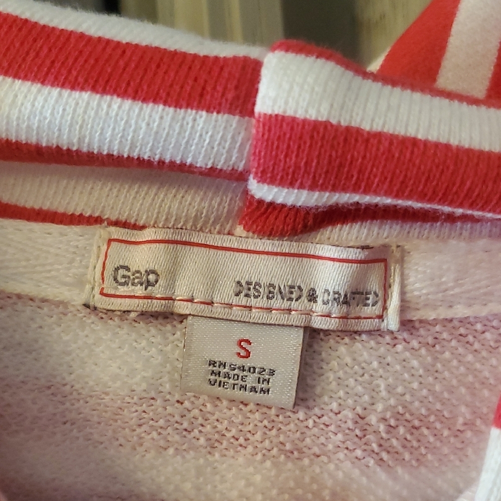 Red and White Striped Hoodie with 1969 Print - Picture 5 of 5